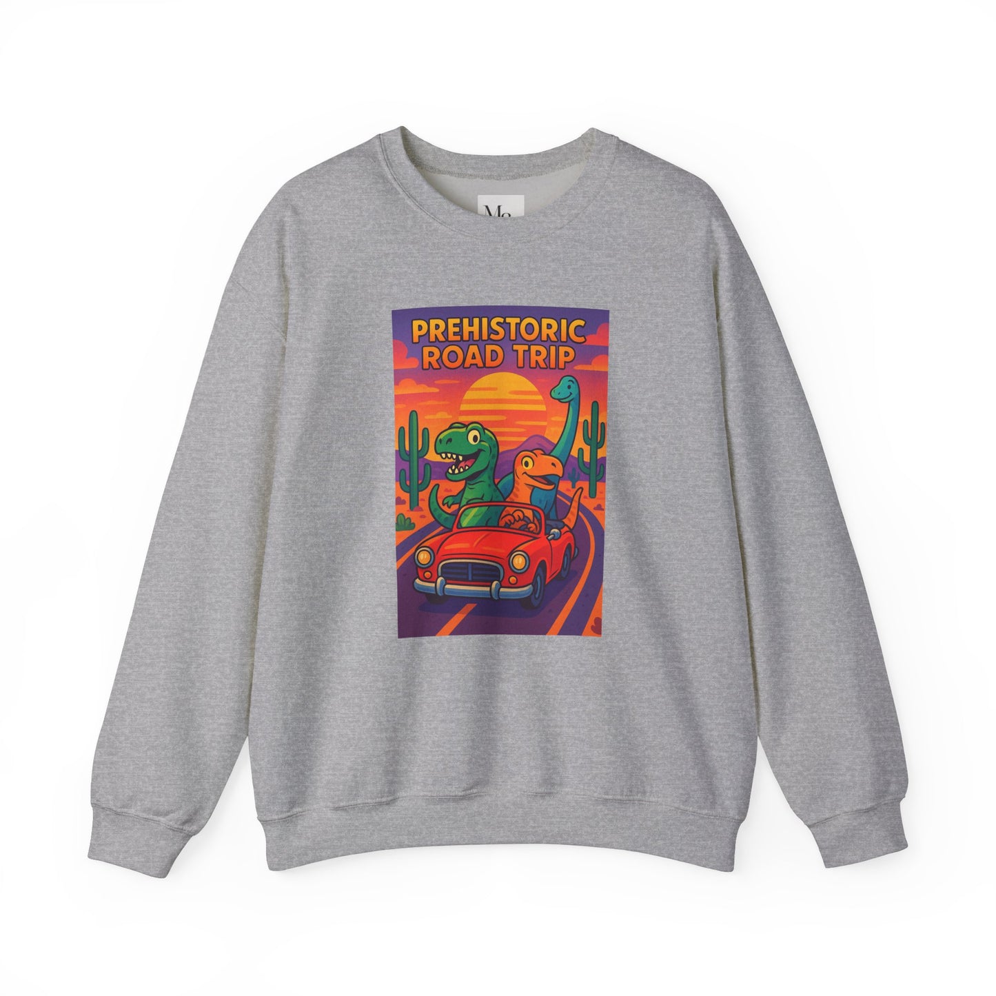 Prehistoric Roadtrip Crewneck Sweatshirt – Unisex Heavy Blend™ Dino Adventure Sweater