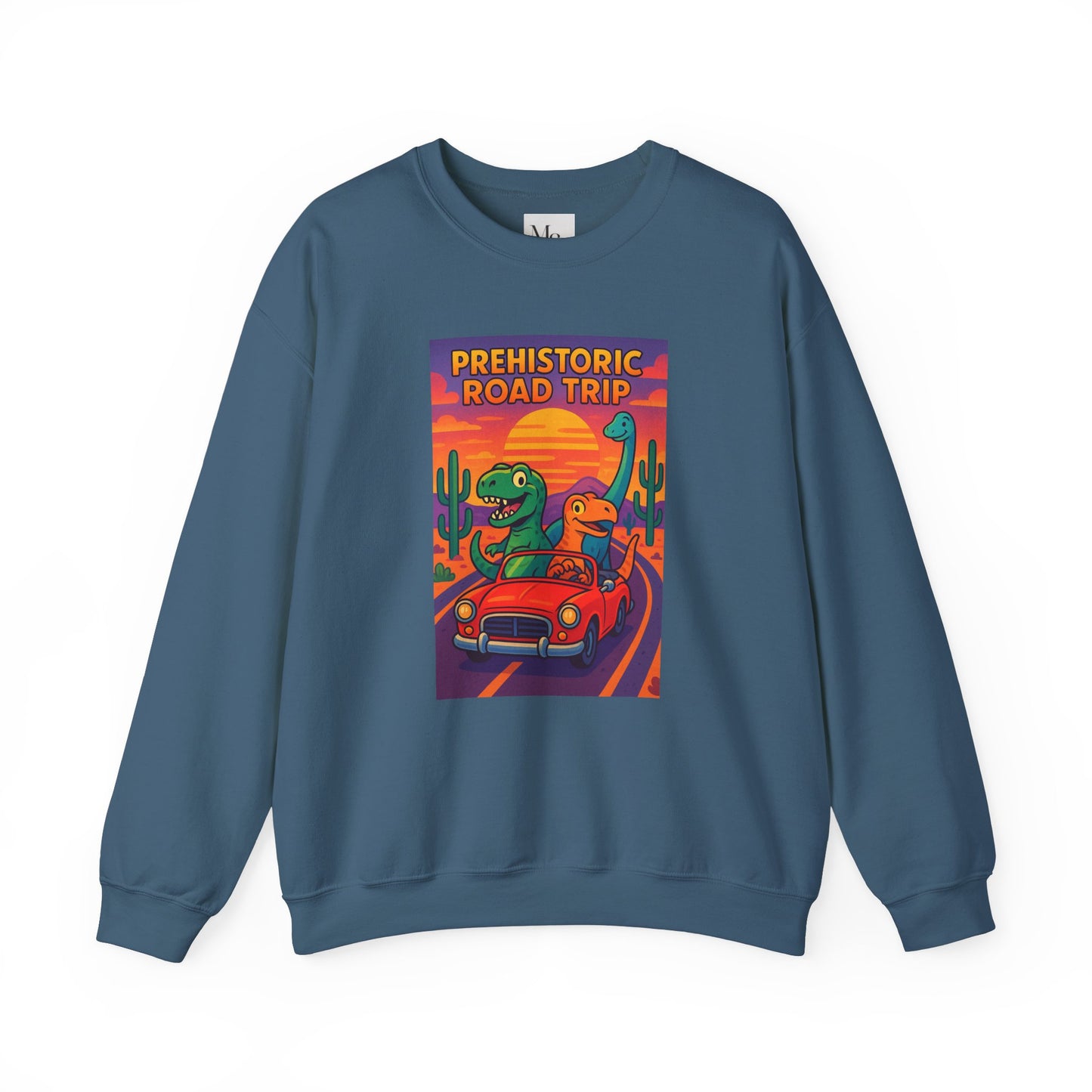 Prehistoric Roadtrip Crewneck Sweatshirt – Unisex Heavy Blend™ Dino Adventure Sweater