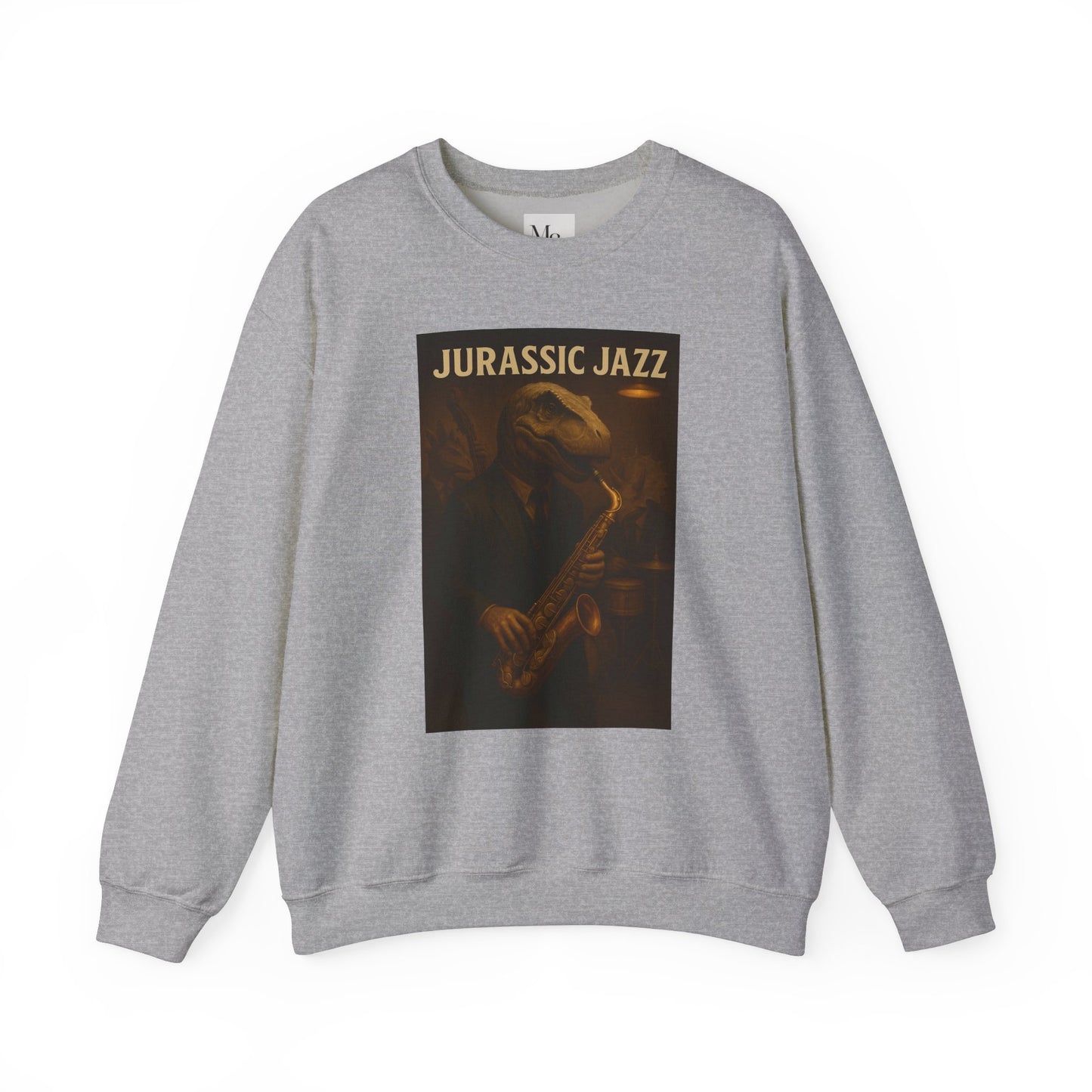 Jurassic Jazz Crewneck Sweatshirt – Unisex Heavy Blend™ Dinosaur Music Sweater
