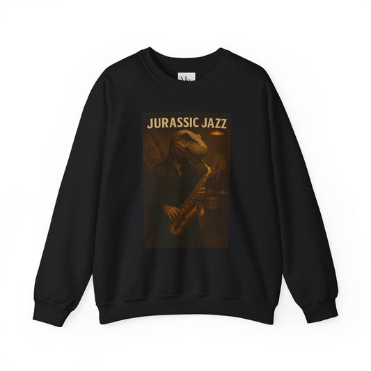 Jurassic Jazz Crewneck Sweatshirt – Unisex Heavy Blend™ Dinosaur Music Sweater