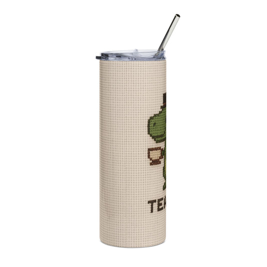 Funny Tea-Rex Stainless Steel Tumbler - 20oz Dinosaur Travel Mug