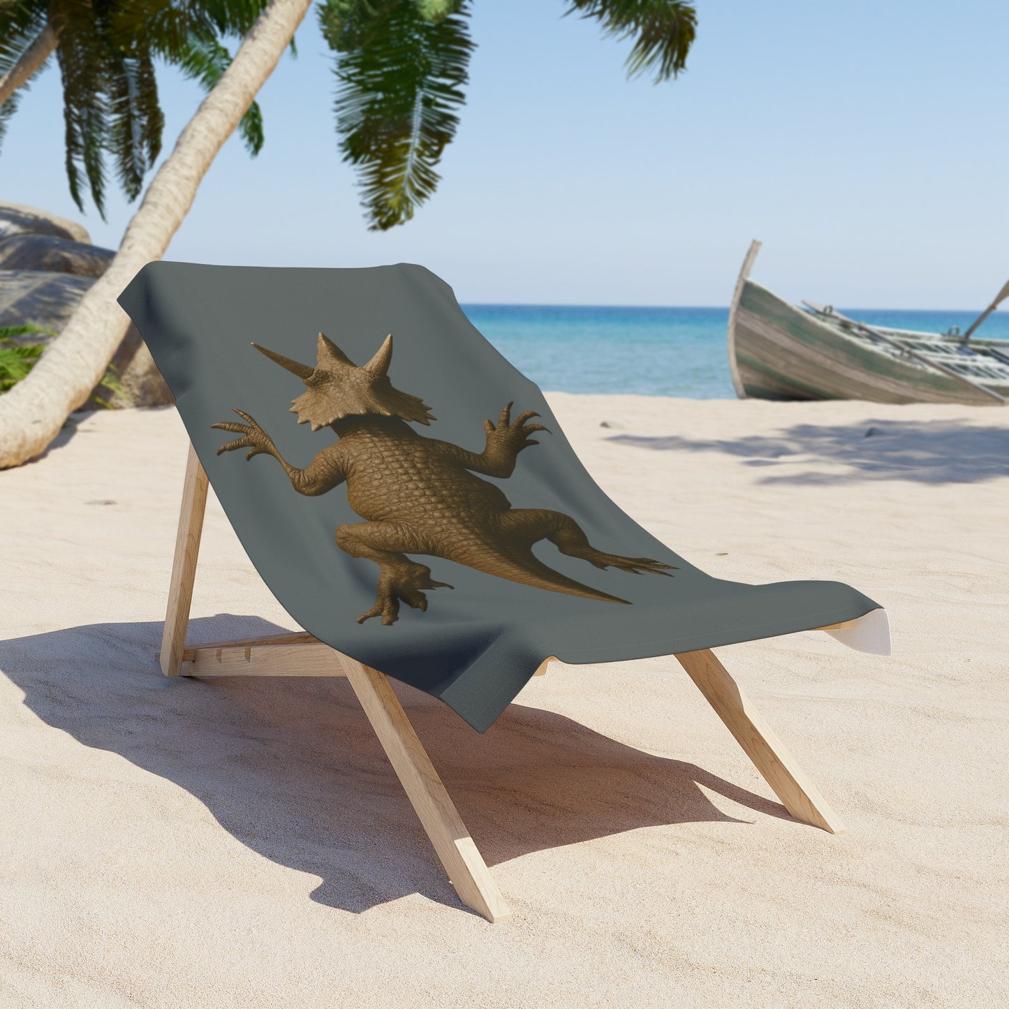 Triceratops beach towel